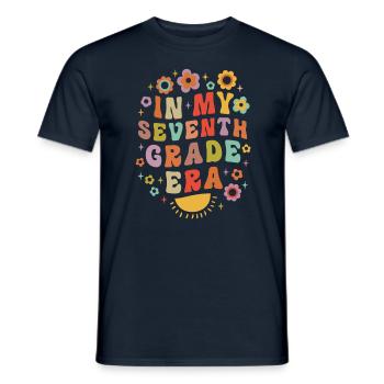 In meiner siebten Klasse Ära 7. Klasse Groovy Vintage - Männer T-Shirt - Navy - Vorne - AI Model Male 178 light (178cm)