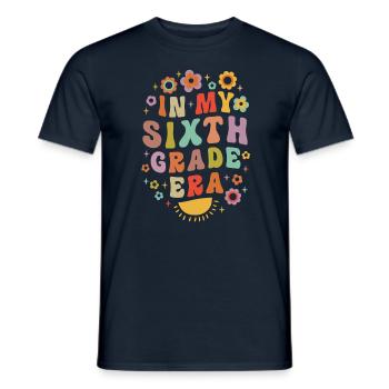 Dans mon ère de sixième année 6e année Groovy Vintage - T-shirt homme - marine - Devant - AI Model Male 178 light (178cm)