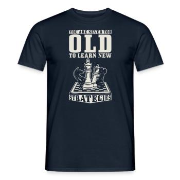Chess Player Chessboard Strategist Saying Chess - Men's T-Shirt - navy - Front - AI Model Male 178 light (178cm)