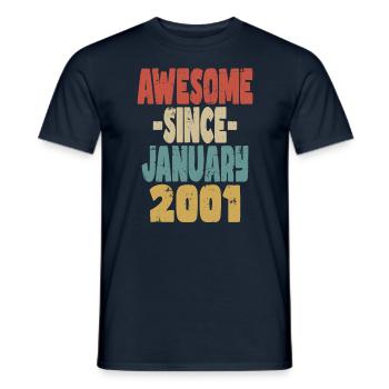 Awesome January 2001 - Men's T-Shirt - navy - Front - AI Model Male 178 light (178cm)