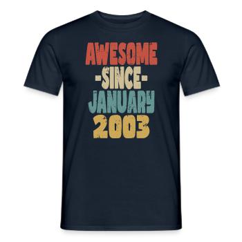 Génial Janvier 2003 - T-shirt homme - marine - Devant - AI Model Male 178 light (178cm)