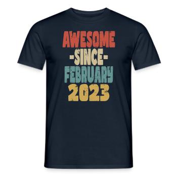 Awesome February 2023 - Men's T-Shirt - navy - Front - AI Model Male 178 light (178cm)