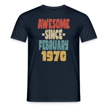 Génial Février 1970 - T-shirt homme - marine - Devant - AI Model Male 178 light (178cm)
