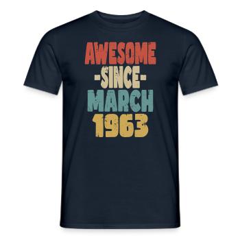 Awesome March 1963 - Men's T-Shirt - navy - Front - AI Model Male 178 light (178cm)
