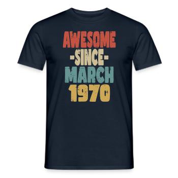 Génial mars 1970 - T-shirt homme - marine - Devant - AI Model Male 178 light (178cm)
