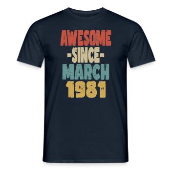 Génial mars 1981 - T-shirt homme - marine - Devant - AI Model Male 178 light (178cm)