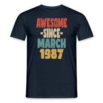 Awesome March 1987 - Men's T-Shirt - navy - Front - AI Model Male 178 light (178cm)