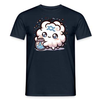 Verseau Zodiaque Kawaii Caractère Signe astrologique - T-shirt homme - marine - Devant - AI Model Male 178 light (178cm)