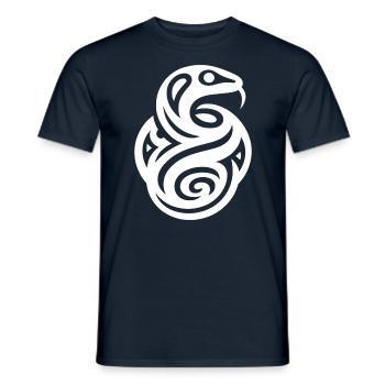 Serpent zodiaque amérindien - T-shirt homme - marine - Devant - AI Model Male 178 light (178cm)
