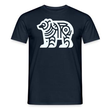Ours du zodiaque amérindien - T-shirt homme - marine - Devant - AI Model Male 178 light (178cm)