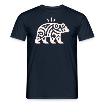 Ours du zodiaque amérindien - T-shirt homme - marine - Devant - AI Model Male 178 light (178cm)