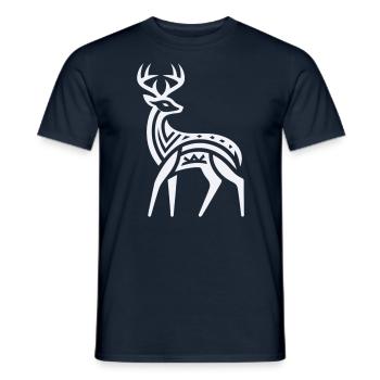 Cerf Amérindien Zodiaque - T-shirt homme - marine - Devant - AI Model Male 178 light (178cm)