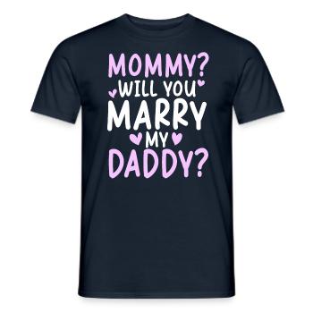 Maman veux-tu te réjouir mon papa - T-shirt homme - marine - Devant - AI Model Male 178 light (178cm)