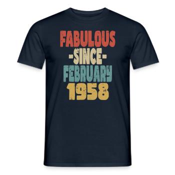 Fabuleux février 1958 - T-shirt homme - marine - Devant - AI Model Male 178 light (178cm)
