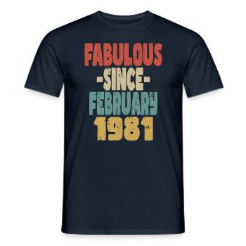 Fabuleux Février 1981 - T-shirt homme - marine - Devant - AI Model Male 178 light (178cm)