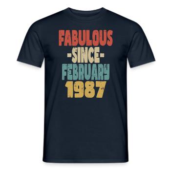 Fabulous February 1987 - Men's T-Shirt - navy - Front - AI Model Male 178 light (178cm)