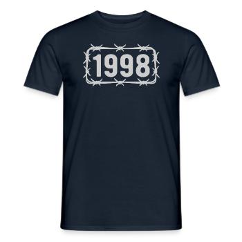 Anniversaire Vintage 1998 fil de fer barbelé - T-shirt homme - marine - Devant - AI Model Male 178 light (178cm)