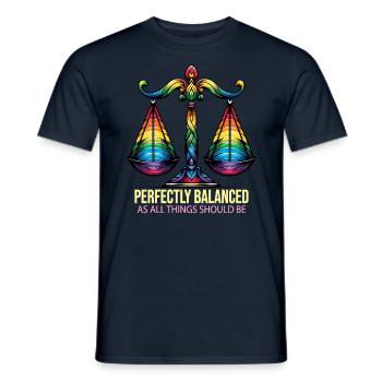 Libra Star Sign Balance & Harmony Art - Men's T-Shirt - navy - Front - AI Model Male 178 light (178cm)