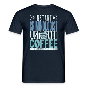 Criminologue instantané Il suffit d’ajouter du café - T-shirt homme - marine - Devant - AI Model Male 178 light (178cm)
