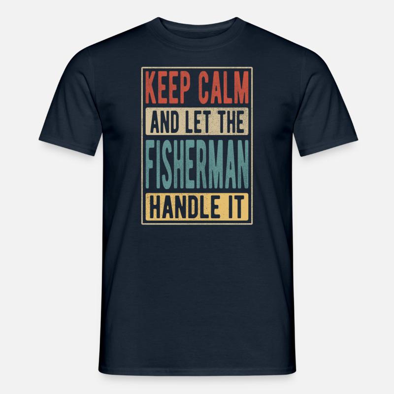 Fischer Retro Geschenk - Männer T-Shirt - Navy