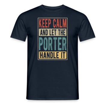 Porter Retro Geschenk - Männer T-Shirt - Navy - Vorne - AI Model Male 178 light (178cm)