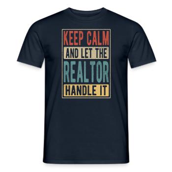 Makler Retro Geschenk - Männer T-Shirt - Navy - Vorne - AI Model Male 178 light (178cm)