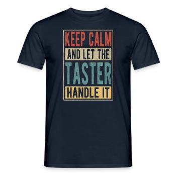 Probier-Retro-Geschenk - Männer T-Shirt - Navy - Vorne - AI Model Male 178 light (178cm)