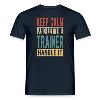 Trainer Retro Geschenk - Männer T-Shirt - Navy - Vorne - AI Model Male 178 light (178cm)