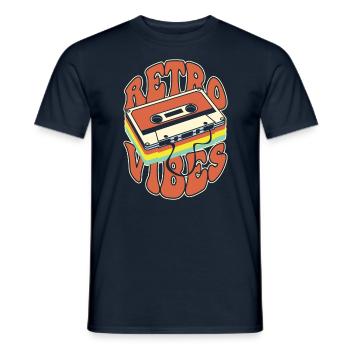 Retro Vibes Cassette Nostalgie - T-shirt homme - marine - Devant - AI Model Male 178 light (178cm)