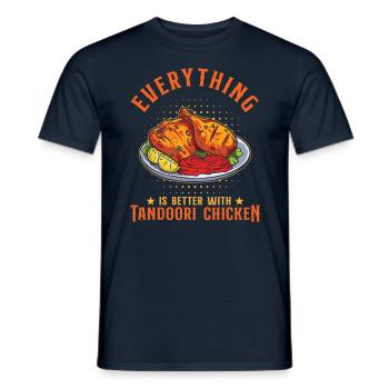 Tout est meilleur avec le poulet tandoori - T-shirt homme - marine - Devant - AI Model Male 178 light (178cm)