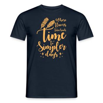 Zeit für einfachere Tage Corn Dog Nostalgie - Männer T-Shirt - Navy - Vorne - AI Model Male 178 light (178cm)