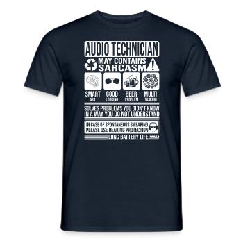 Technicien Audio Sarcasme drôle Cadeau Audio - T-shirt homme - marine - Devant - AI Model Male 178 light (178cm)