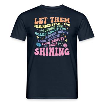 Laissez-les parler et briller - T-shirt homme - marine - Devant - AI Model Male 178 light (178cm)