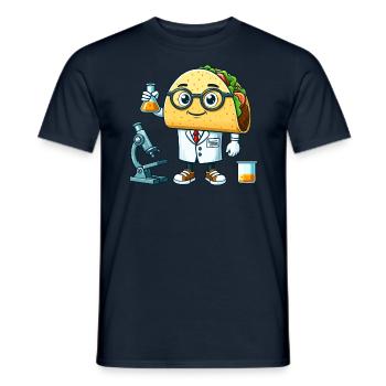 Witziger Taco Wissenschaftler Mit Mikroskop - Männer T-Shirt - Navy - Vorne - AI Model Male 178 light (178cm)