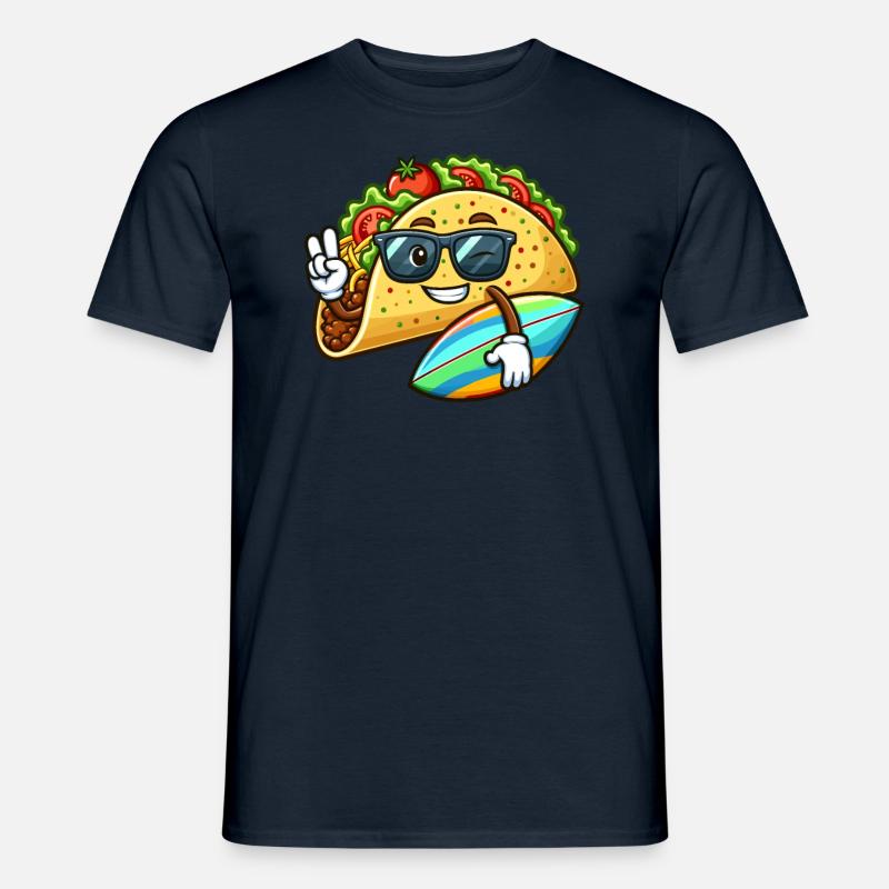 Surfender Taco Mit Sonnenbrille - Männer T-Shirt - Navy