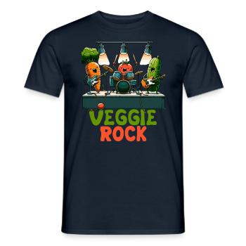 Veggie Rocks Music Band Carrot Buddies - Men's T-Shirt - navy - Front - AI Model Male 178 light (178cm)