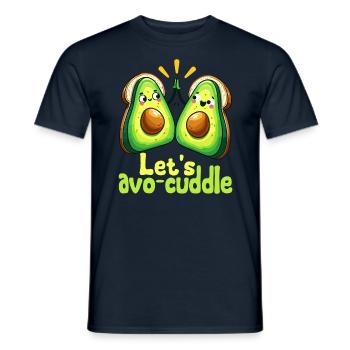 Let's cuddle avo cute motif - Men's T-Shirt - navy - Front - AI Model Male 178 light (178cm)
