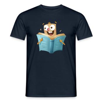 Le plaisir de la lecture pour les amoureux des livres - T-shirt homme - marine - Devant - AI Model Male 178 light (178cm)