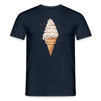 Sommerfreude Mit Buntem Eiscreme Motiv - Männer T-Shirt - Navy - Vorne - AI Model Male 178 light (178cm)