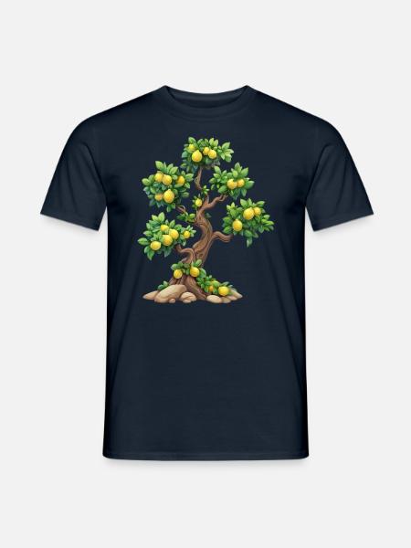 Lemon Tree, Natural Idyll, Refreshment - Men's T-Shirt - navy