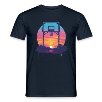 Rêve de basket-ball au coucher du soleil - T-shirt homme - marine - Devant - AI Model Male 178 light (178cm)