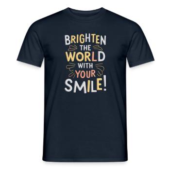Erhelle Die Welt Mit Deinem Lächeln - Männer T-Shirt - Navy - Vorne - AI Model Male 178 light (178cm)