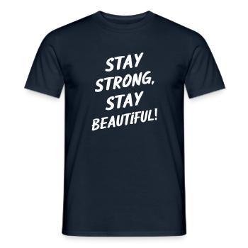 Restez forte, restez belle - T-shirt homme - marine - Devant - AI Model Male 178 light (178cm)