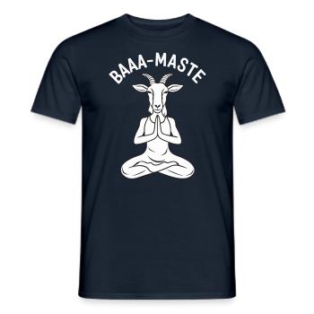 Baaa Mast Pose de yoga de chèvre détendue - T-shirt homme - marine - Devant - AI Model Male 178 light (178cm)