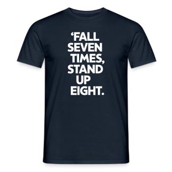 Chute sept fois Debout Huit Motivation - T-shirt homme - marine - Devant - AI Model Male 178 light (178cm)