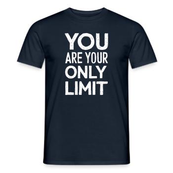 You Are Your Only Limit Motivation - Men's T-Shirt - navy - Front - AI Model Male 178 light (178cm)