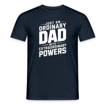 Juste un père ordinaire avec des super-pouvoirs - T-shirt homme - marine - Devant - AI Model Male 178 light (178cm)