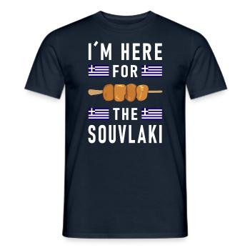 I'm here for the souvlaki Greece holiday - Men's T-Shirt - navy - Front - AI Model Male 178 light (178cm)