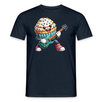 Cute Cupcake Rocker Drawing - Men's T-Shirt - navy - Front - AI Model Male 178 light (178cm)