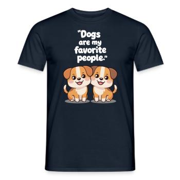 Les chiens sont mes personnes préférées Amis chiots mignons - T-shirt homme - marine - Devant - AI Model Male 178 light (178cm)